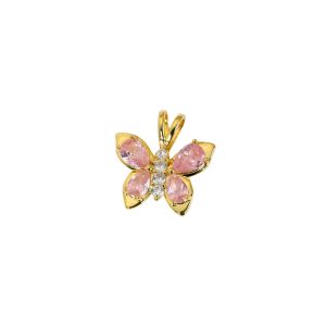 Pink Diamond Butterfly Pendant