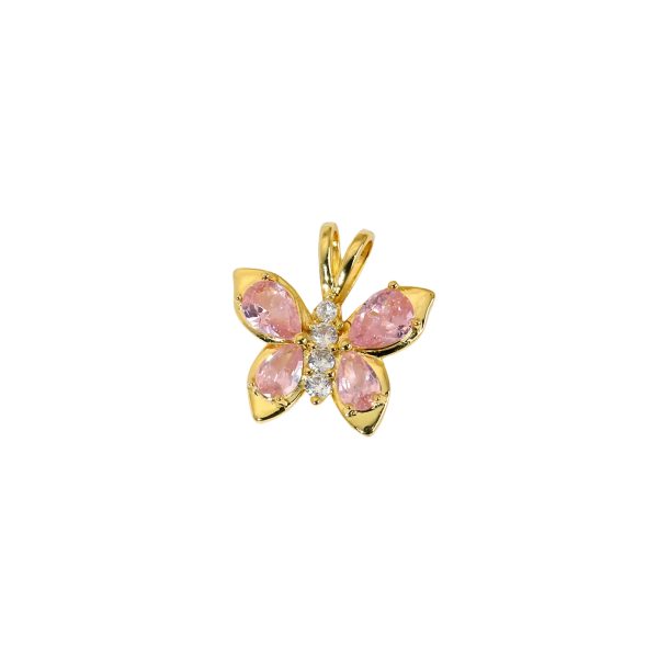 Pink Diamond Butterfly Pendant