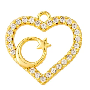 Heart diamond 18k gold pendant