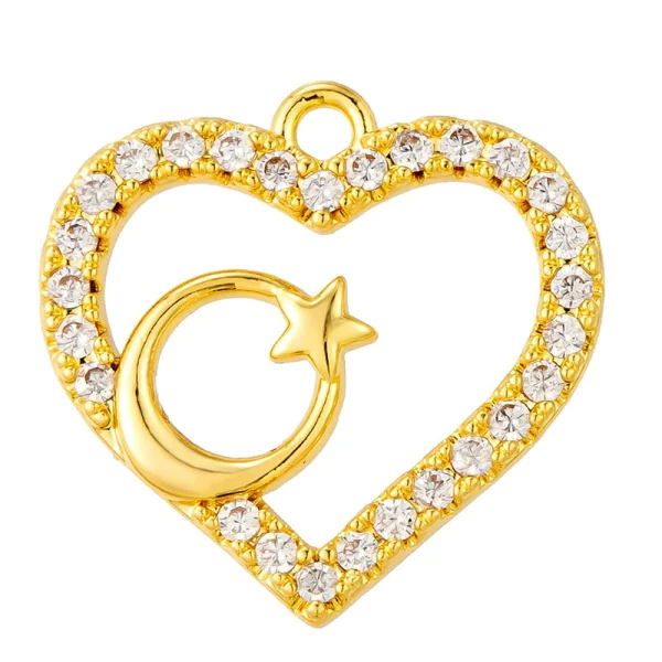 Heart diamond 18k gold pendant