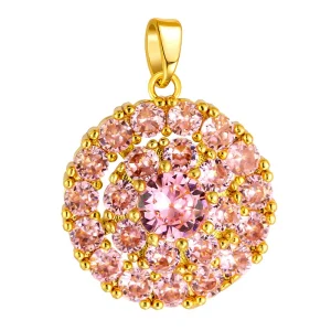 Rotatable full diamond gold-plated pendant