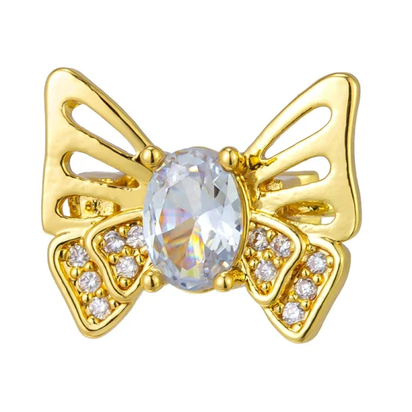 Gold-plated butterfly pendant with diamonds