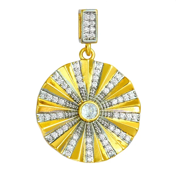 Two-tone zirconium pendant - 图片 5