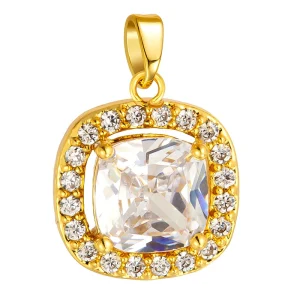 Square Micro-Pavé Large Diamond Pendant