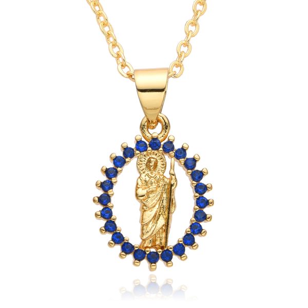 Hot selling creative religious accessories copper micro inlaid Virgin Mary pendant necklace female gifts - 图片 10