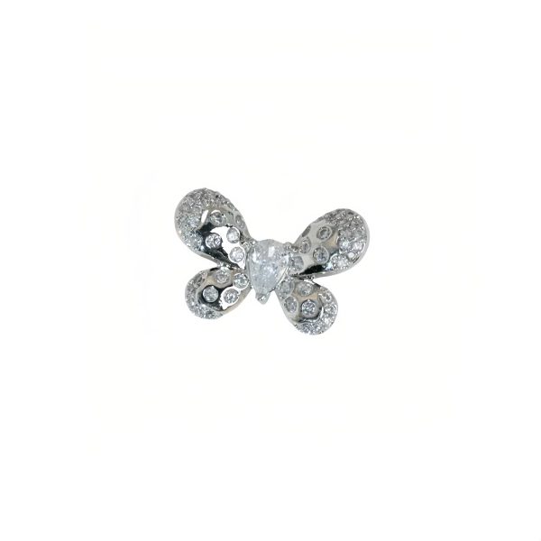 Diamond butterfly pendant, 18k real gold plated pink butterfly necklace for girls birthday gift - 图片 3