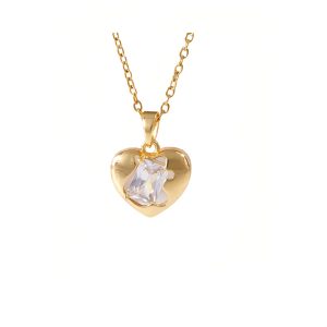 T zirconia love necklace