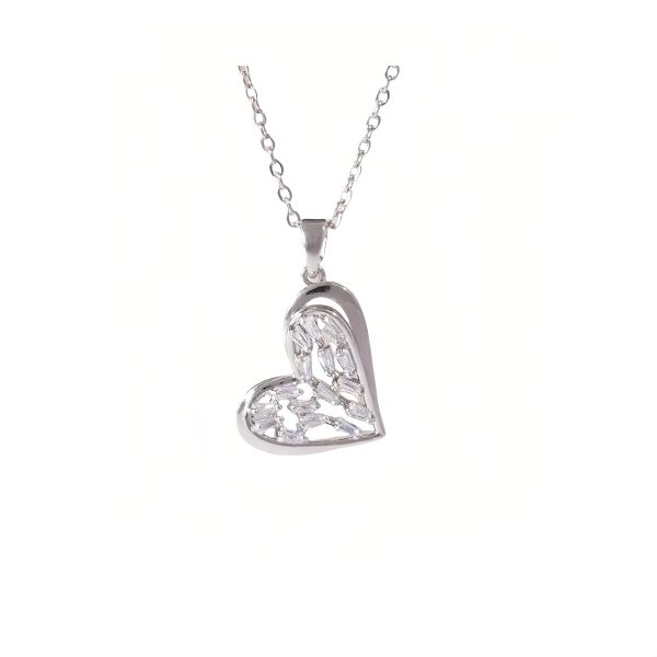 Fashionable and versatile new products, hot-selling niche design, zircon inlaid love heart pendant, DIY accessories clavicle necklace - 图片 2