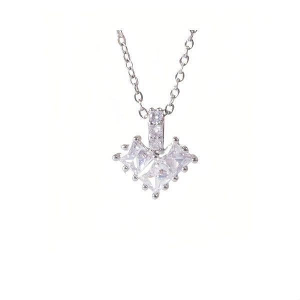 New design square diamond heart zircon necklace - 图片 2