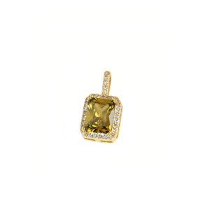 Green and pink diamond pendant