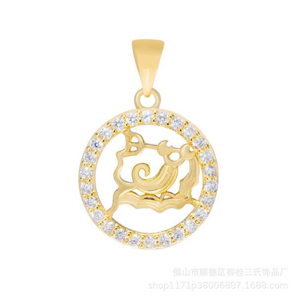 Pisces pendant necklace, 12 constellation pendant necklace men and women birthday jewelry accessories - 图片 2