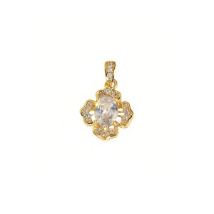 Four Leaf Clover Round Diamond Necklace