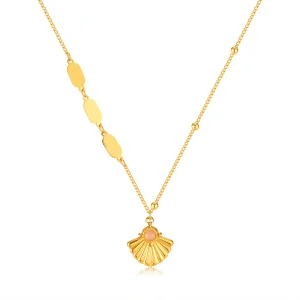 French retro necklace for women stainless steel fashion versatile design natural stone clavicle necklace
