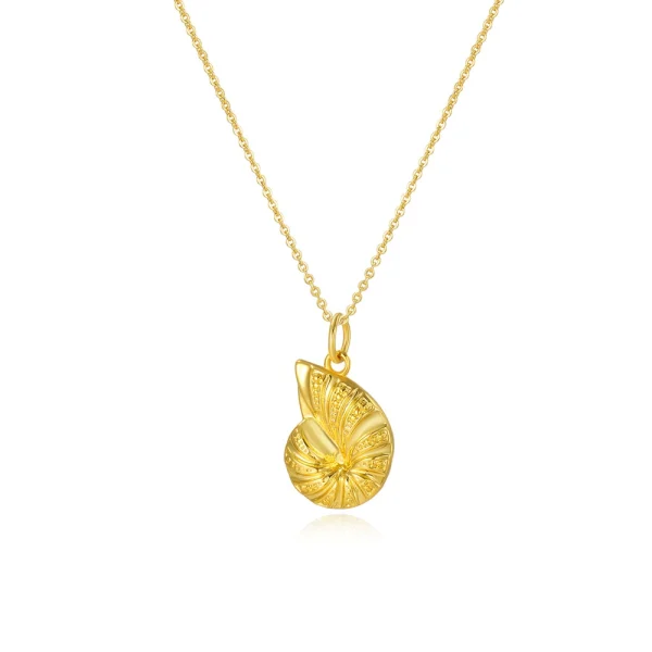 Fashionable copper plated 18k gold zircon love conch sunflower O-shaped necklace female pendant spot wholesale - 图片 2