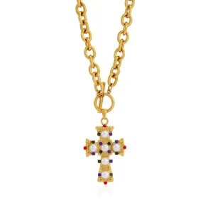 Cross Gemstone Pearl Necklace Manufacturer Wholesale