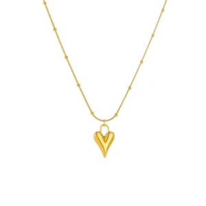 Love necklace women summer clavicle necklace simple necklace peach heart titanium steel jewelry