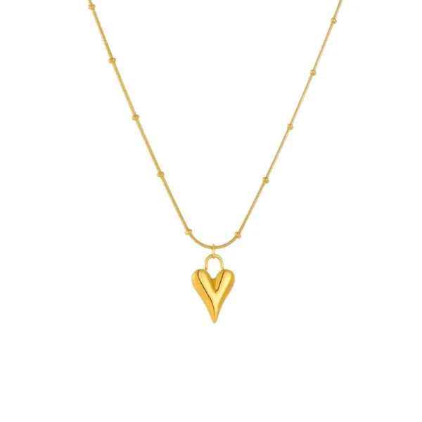 Love necklace women summer clavicle necklace simple necklace peach heart titanium steel jewelry
