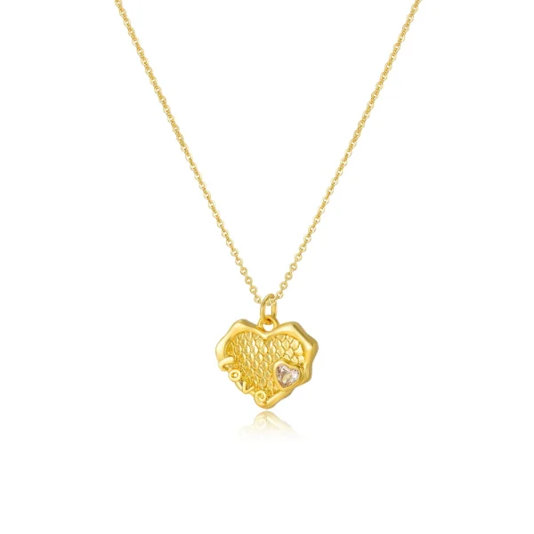 Fashionable copper plated 18k gold zircon love conch sunflower O-shaped necklace female pendant spot wholesale