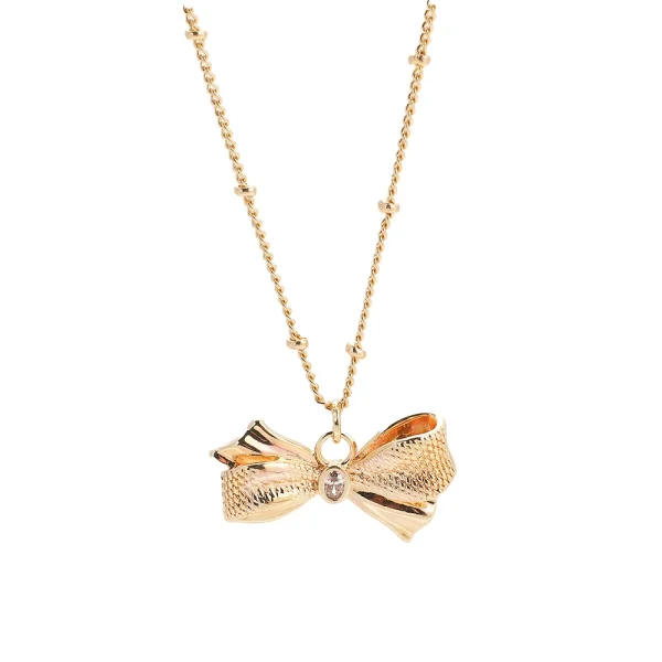 Fashionable niche design bow pendant necklace for women popular clavicle chain