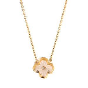 Four-leaf clover necklace is a versatile clavicle hot selling titanium steel necklace
