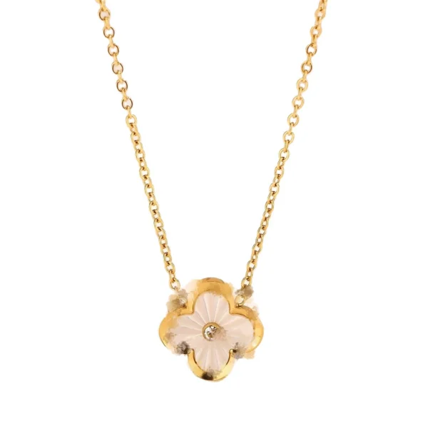 Four-leaf clover necklace is a versatile clavicle hot selling titanium steel necklace