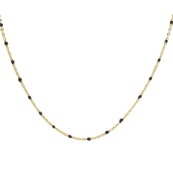 Enamel spacer bead necklace Bohemian style bean necklace female stainless steel exquisite round beads sweet clavicle chain accessories