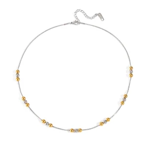 Stainless steel gold bead necklace small round bead necklace suit partner