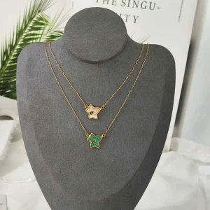 Ivy maple leaf necklace for women, real gold plated, not easy to fade, clavicle chain wholesale jewelry