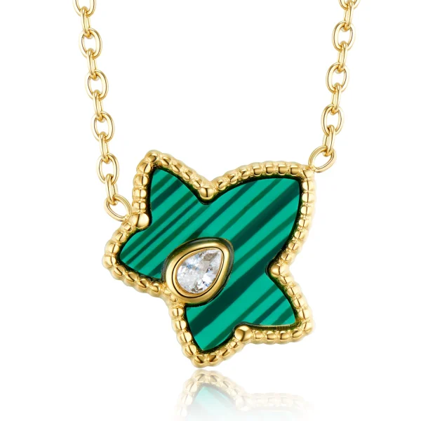 Ivy maple leaf necklace for women, real gold plated, not easy to fade, clavicle chain wholesale jewelry - 图片 2