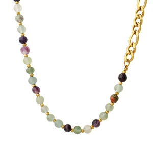 Sexy clavicle chain different colors natural fluorite handmade beaded necklace