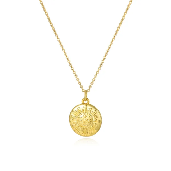 Fashionable copper plated 18k gold zircon love conch sunflower O-shaped necklace female pendant spot wholesale - 图片 4