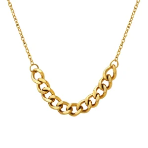 Exaggerated thick chain necklace hip-hop Cuban chain titanium steel plated 18k gold environmentally friendly necklace