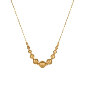 Fashion titanium steel necklace brushed cat's eye light bead necklace fashion stainless steel 18K gold plated clavicle chain