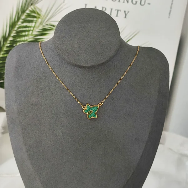 Ivy maple leaf necklace for women, real gold plated, not easy to fade, clavicle chain wholesale jewelry - 图片 3