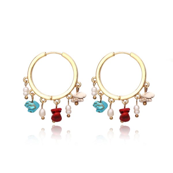 Turquoise tassel earrings retro gravel earrings fashionable bohemian earrings - 图片 2