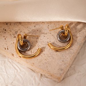 Fashionable and creative multi-layer winding French earrings
