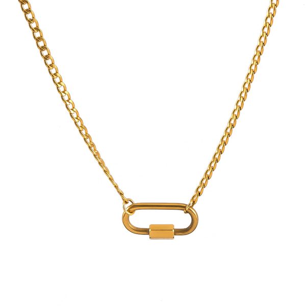 Stainless Steel Carabiner Pendant Necklace