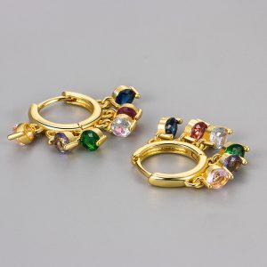 Summer style colorful zircon earrings new tassel pendant earrings
