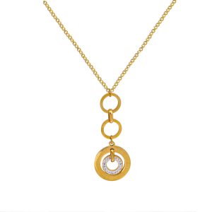 New titanium steel round ring lucky necklace