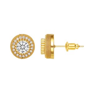 Creative earrings with zircon and flower