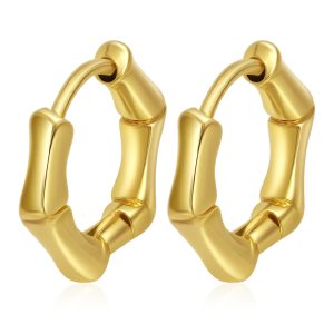 Women's bamboo earrings stainless steel earrings
