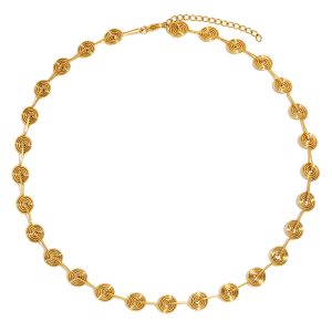 Personalized accessories line spiral 18k gold necklace splicing design hoop necklace