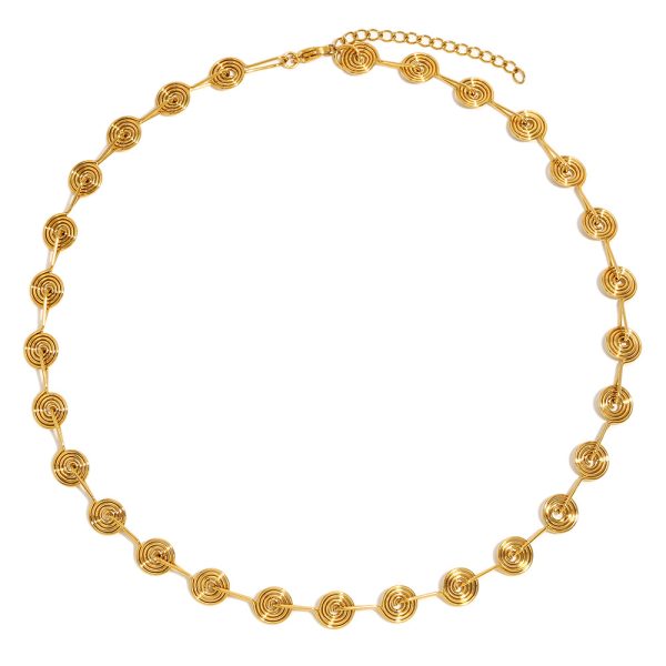 Personalized accessories line spiral 18k gold necklace splicing design hoop necklace