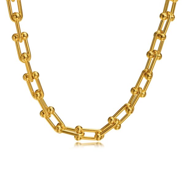 Stainless Steel U-Shaped Horseshoe Buckle Women's Simple Necklace