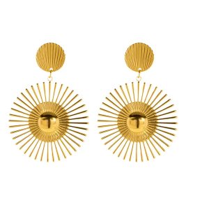 Geometric circle stainless steel fashionable personality exaggerated large earrings