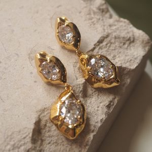 Zircon tassel earrings Lava diamond unique design earrings