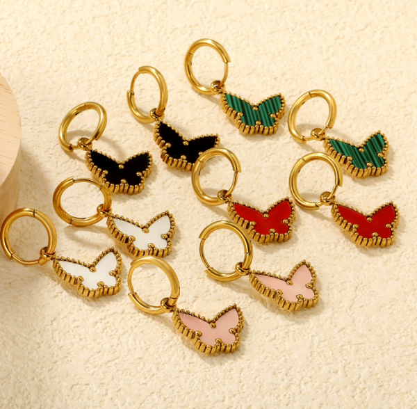 Butterfly earrings gold fashion earrings