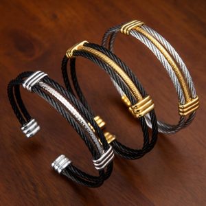 adjustble double wire cuff bangles