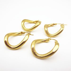 Gold Chunky U Hoop Earrings