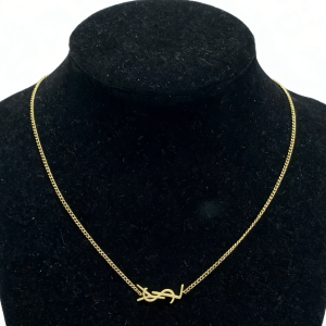 Adjustable Box Chain YSL Pendant Necklace